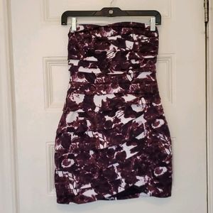 Strapless layered mini dress